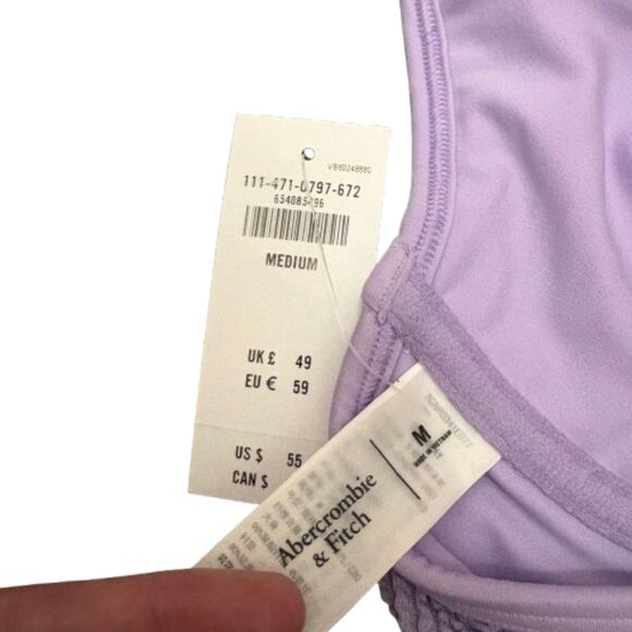 NWT Abercrombie & Fitch Continuous Underwire Bikini Top Lavender Size Medium - Picture 3 of 4